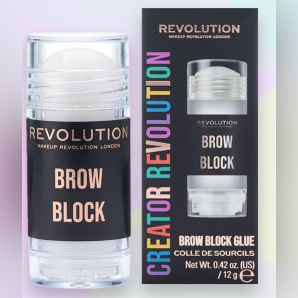 Revolution Creator Brow Block Glue smooth & hold brow‎ in place Net Wt 0.42 oz